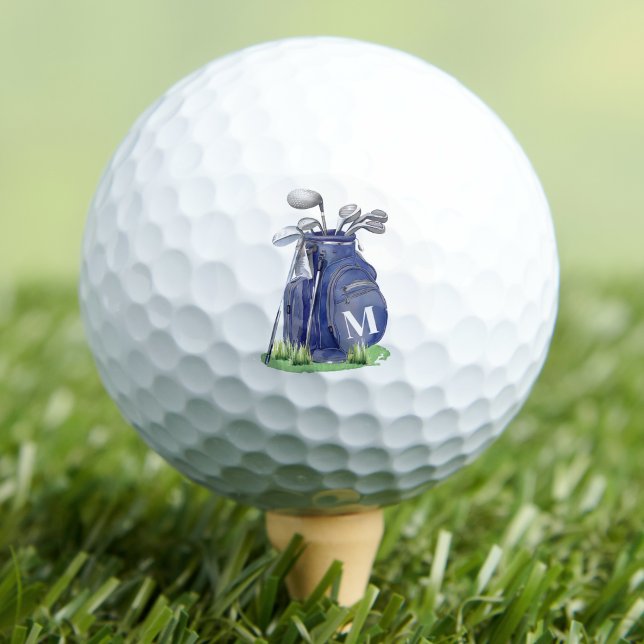 Navy Blue Initial Monogram Golf Balls (Navy Blue Initial Monogram Golf Balls)