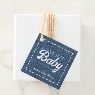 Navy Blue Jean Baby Boy Baby Shower Favour Tags