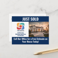 Navy Blue Just Sold Real Estate Company Logo