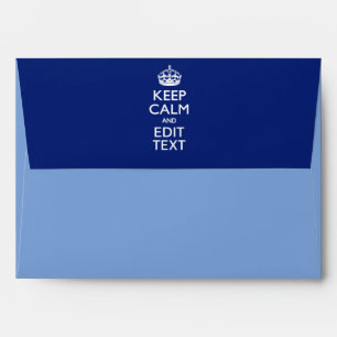 Navy Blue Keep Calm And Edit Text Personalised Envelope