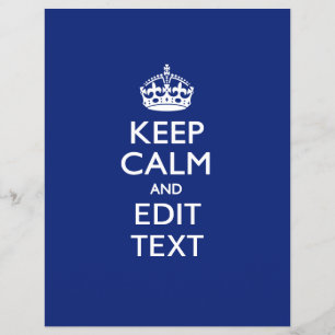 Navy Blue Keep Calm And Edit Text Personalised Flyer