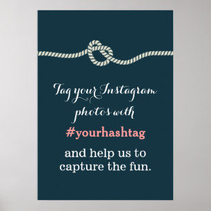 Navy Blue Knot Instagram Photos Hashtag Sign