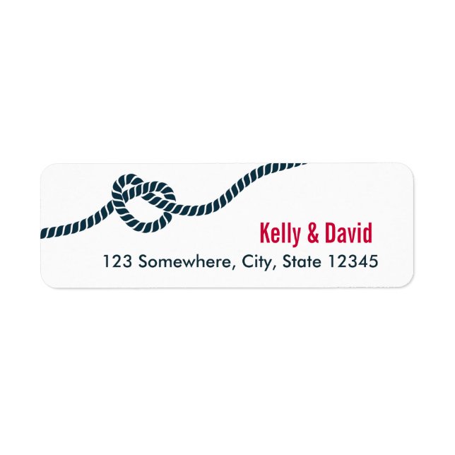 Navy Blue Knot Return Address Labels (Front)