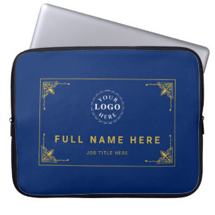 Navy Blue Laptop Bag with Name and Job Title