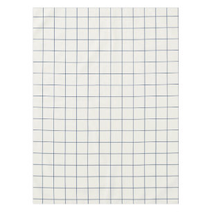 Navy Blue Large Grid Check Tablecloth