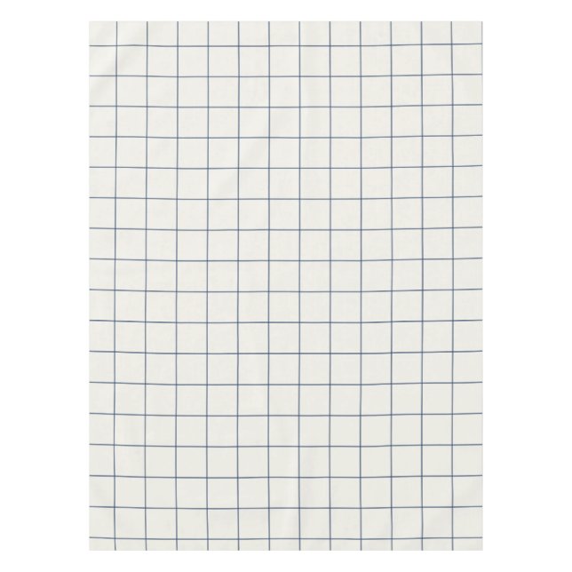 Navy Blue Large Grid Check Tablecloth (Front)