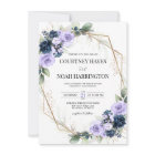 Navy Blue Lavender Purple Gold Geometric Wedding