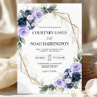 Navy Blue Lavender Purple Gold Geometric Wedding