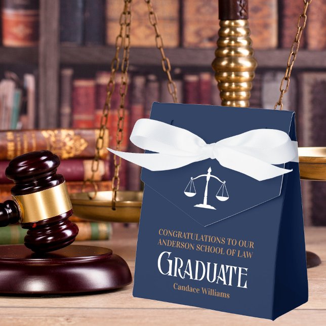 Navy Blue Law School Custom Graduation Party Favour Box (Creator Uploaded)