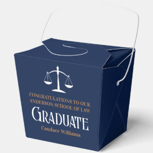 Navy Blue Law School Graduation Party Fortune Favour Box