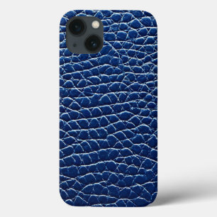 Navy Blue Leather Effect Premium Aesthetic iPhone 13 Case
