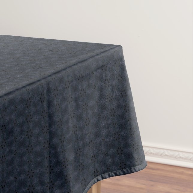 Navy blue leather tablecloth (In Situ)