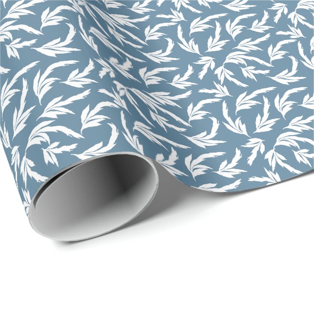 Navy blue leaves  bandanna wrapping paper (Roll Corner)