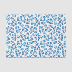 Navy Blue Leaves on White Tissue Paper