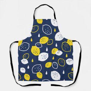 Navy Blue Lemon Art – Refreshing Citrus Design Apron