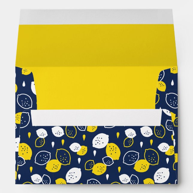  Navy Blue Lemon Art – Refreshing Citrus Design Envelope (Back (Bottom))