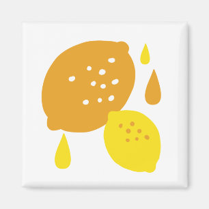 Navy Blue Lemon Art – Refreshing Citrus Design Magnet