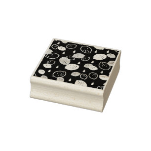 Navy Blue Lemon Art – Refreshing Citrus Design Rubber Stamp