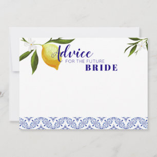 Navy Blue & Lemons Advice for the future Bride Card