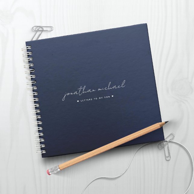 Navy Blue Letters to My Son Memory Keepsake Notebook (Creator Uploaded)