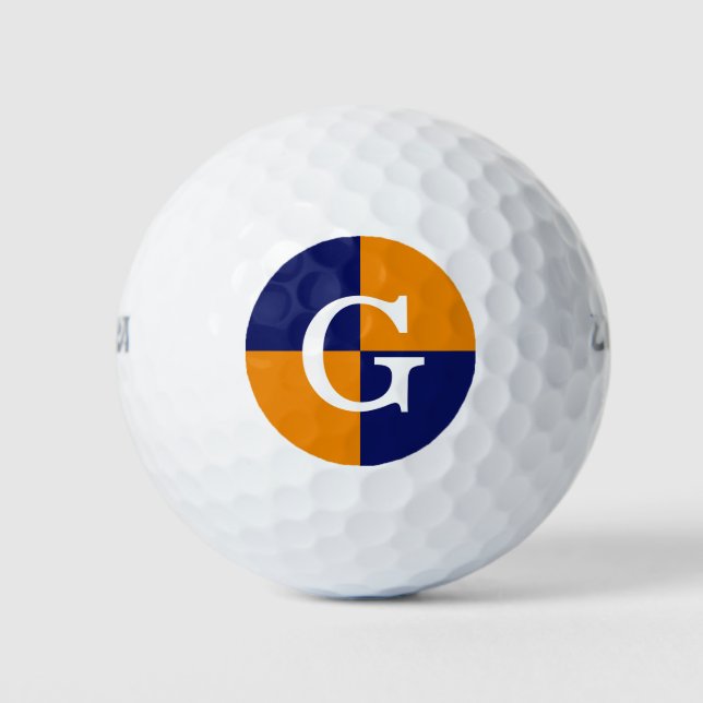 Navy Blue LG Chequered Monogram Golf Balls (Front)