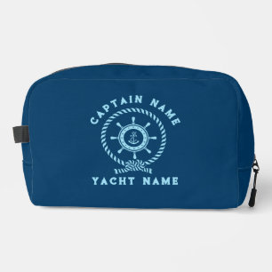 Navy Blue Light Blue Nautical Boat Wheel Knot Dopp Kit