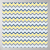 Navy Blue, Light Blue, Yellow, and Grey Chevron