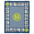 Navy Blue Lime Green Chevrons Custom Monogram