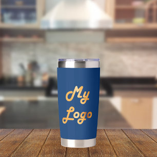Navy blue logo business corporate insulated tumbler