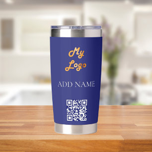 Navy blue logo business corporate insulated tumbler