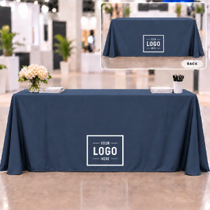 Navy Blue Logo Business Promotional Tablecloth