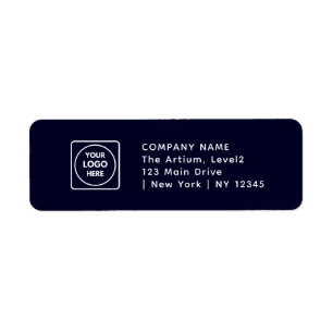 Navy Blue Logo Custom Branded Business Address