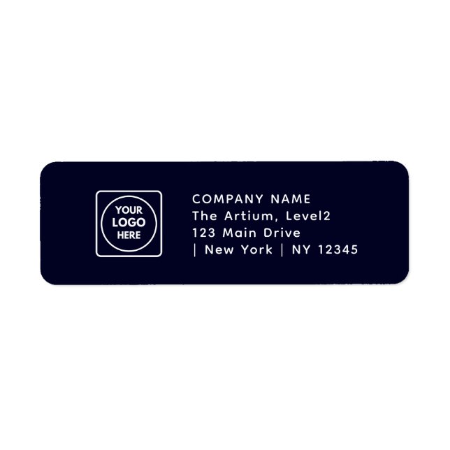 Navy Blue Logo | Custom Branded Business Address (Front)