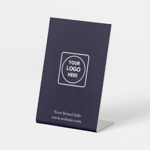 Navy Blue Logo   Custom Corporate Business Signage Pedestal Sign