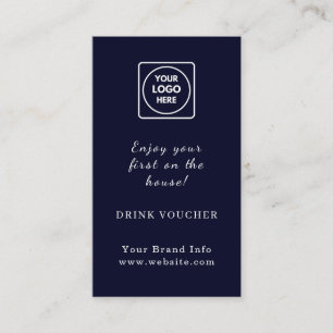 Navy Blue Logo   Custom Corporate Event Drink  Business Card