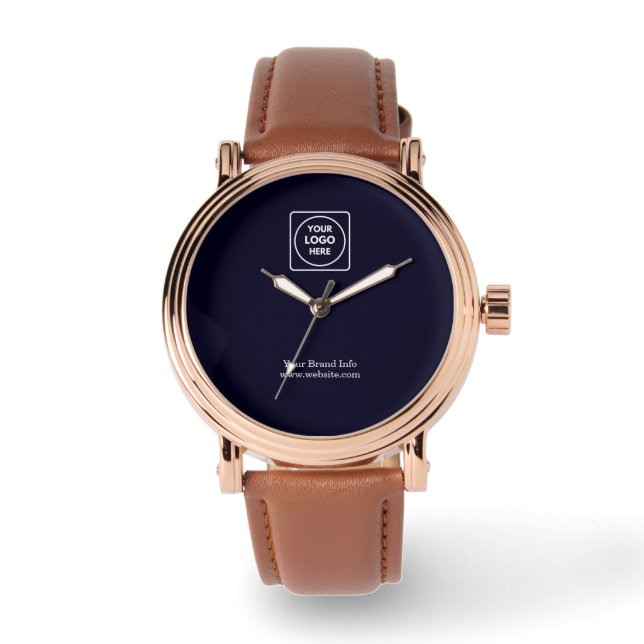 Navy Blue Logo | Custom Professional Corporate  Watch (Front)