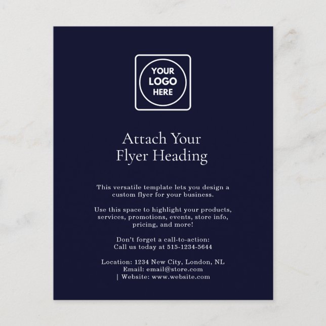 Navy Blue Logo | Modern Business Marketing Design Flyer (Front)
