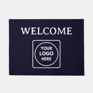 Navy Blue Logo   Modern Corporate Welcome Sign Doormat