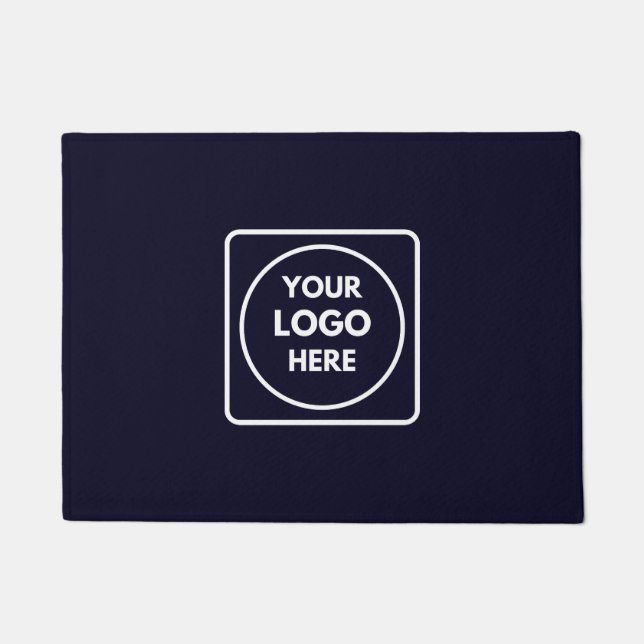 Navy Blue Logo | Modern Professional Branding Doormat (Front)