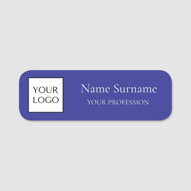 Navy Blue Logo Promotional  Name Tag (Front)
