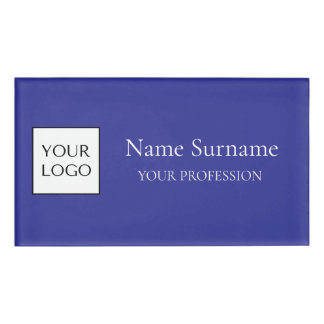 Navy Blue Logo Promotional  Name Tag