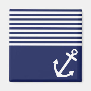 Navy Blue Love Anchor Nautical Magnet