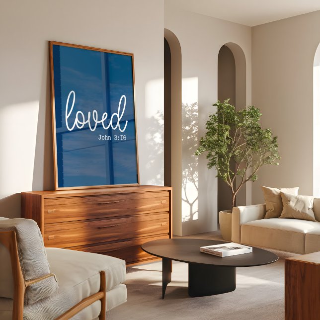 Navy Blue Love Faith Quote minimalist Poster (Creator Uploaded)