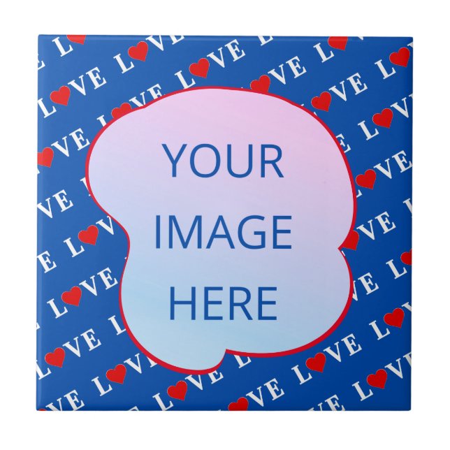 Navy Blue LOVE Heart Tile (Front)