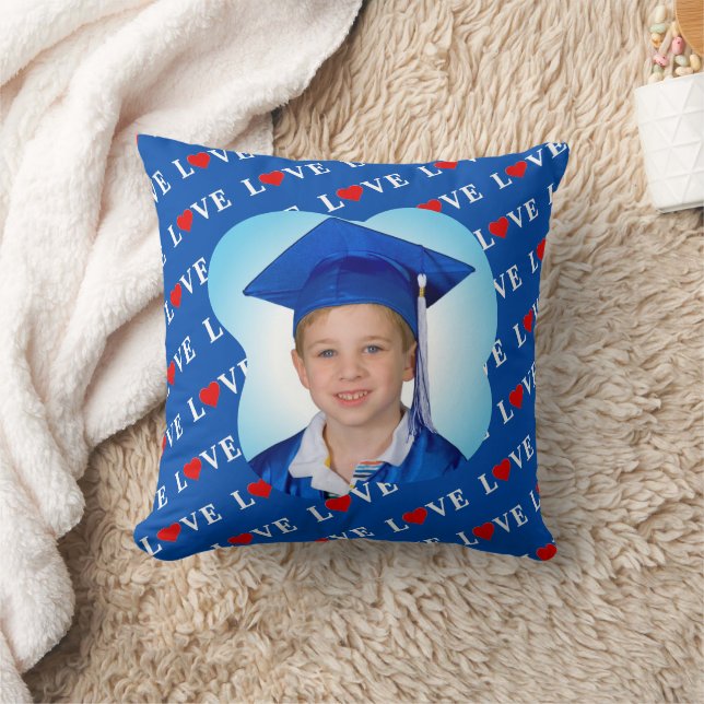 Navy Blue LOVE Retro Elegant Cushion (Blanket)