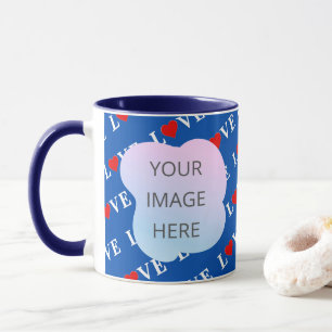 Navy Blue LOVE Retro Elegant Mug