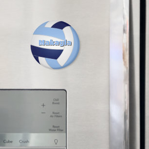 navy blue lt blue volleyball kids birthday party magnet