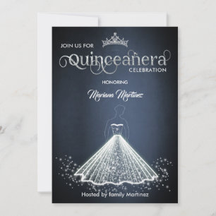 Navy blue luxury adorable sparkle dress Quince  In Invitation