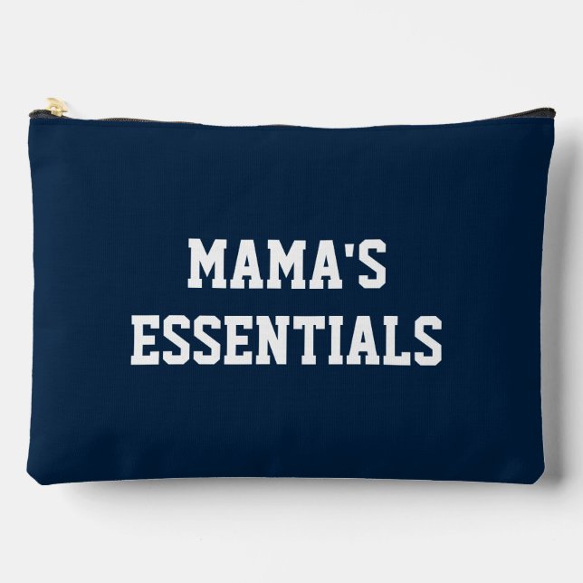 Navy Blue Mama's Essentials Accessory Bag (Front)