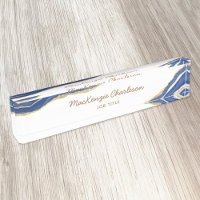 Navy Blue Marble Agate Gold Glitter Professional